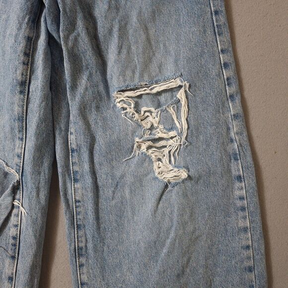 Levis 94 Baggy Wide-Leg Jeans Womens 25 27x29 Blue Denim Cotton Distressed - Picture 3 of 15